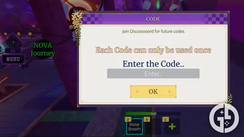 The Breath Selection codes menu