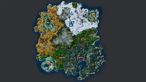 A map of all the Ghost Buried Chests in Fortnite