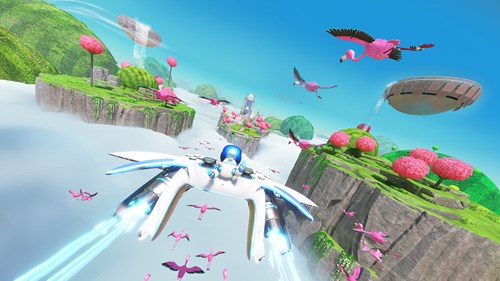 Astro Bot flying