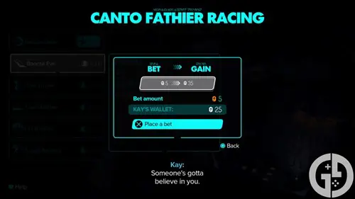 Image of betting on fathier racing in Star Wars Outlaws